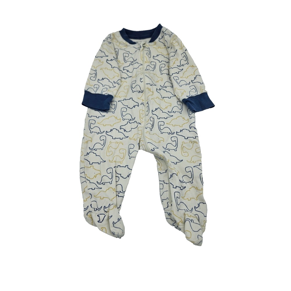 Kissy‎ Love Baby Footed Sleeper 9M Dinosaur Print Zip Cotton